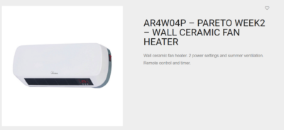 ARDES - Muurmontage weerstandsverwarmingstoestel - art. AR4W04P