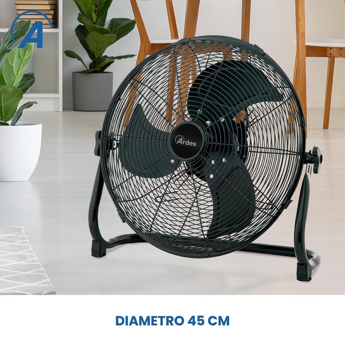 ARDES - Grondventilator zwart Ø 45 cm - art. AR5C45BB - Afbeelding 3