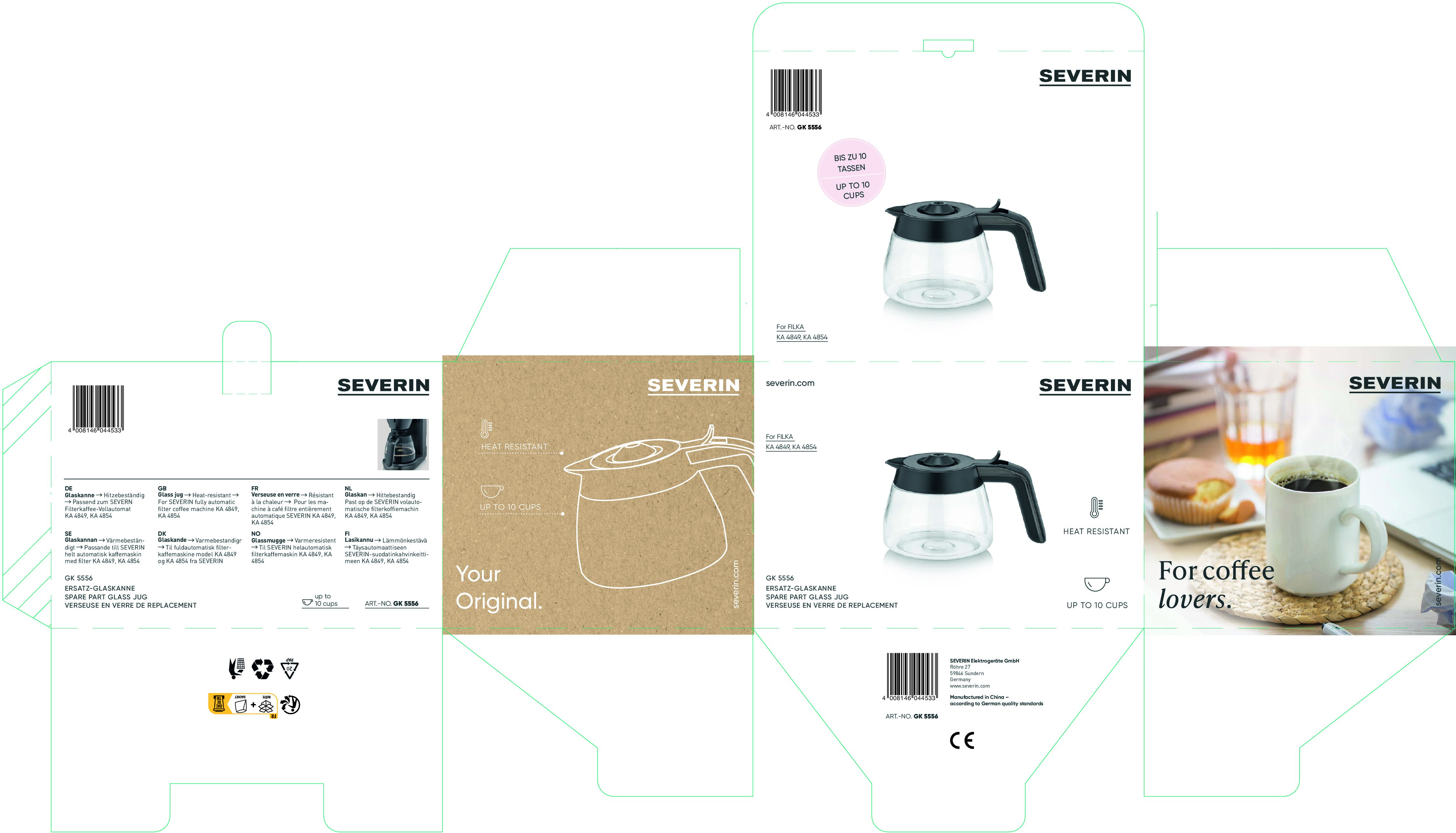 SEVERIN - Glazen kan for FILKA (KA  - art. GK5556