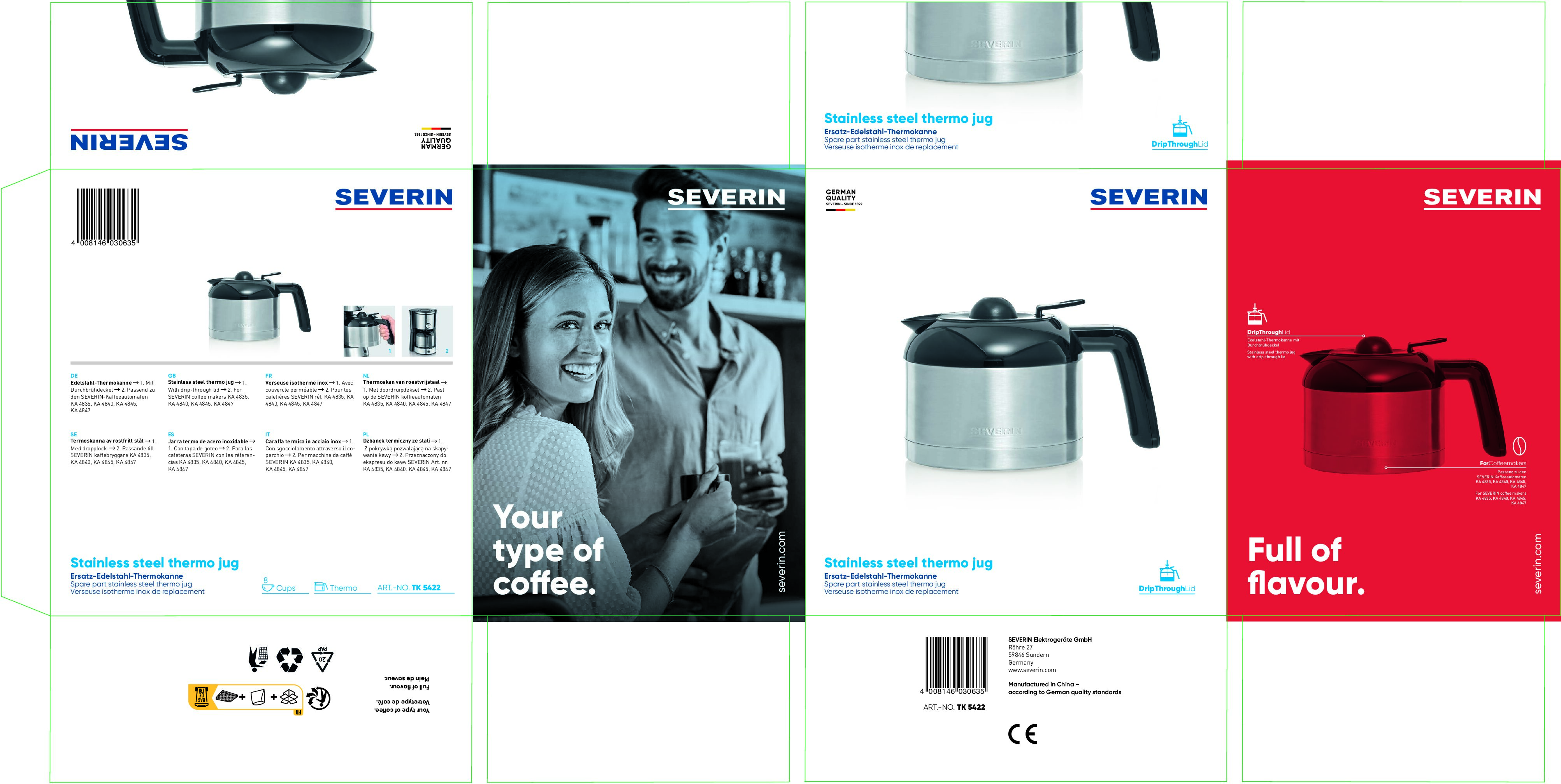SEVERIN - Inox kan voor KA 4835, KA 4840, KA 4845 and KA 4846 - art. TK5422