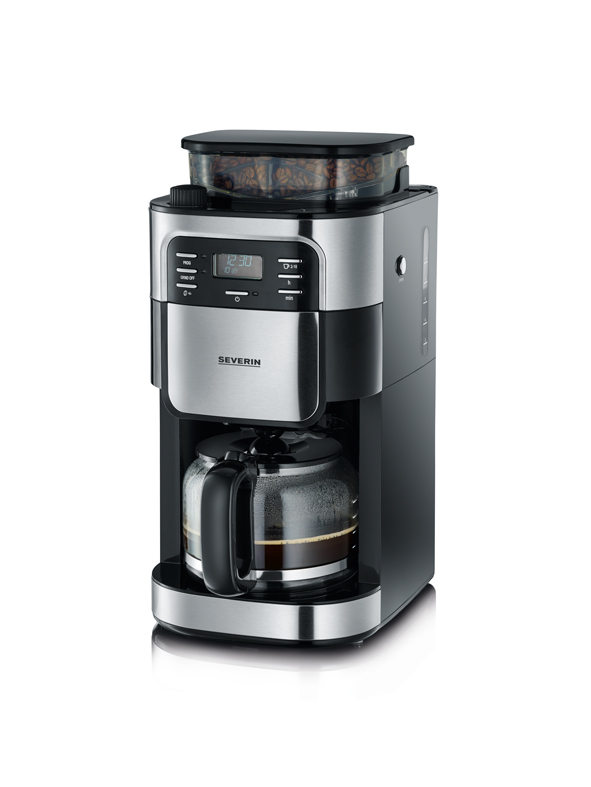 SEVERIN - Koffiezetapparaat met molen, ca. 1000 W, tot 10 kopjes, LCD-scherm met timerfunctie, molen kan worden uitgeschakeld, aromaselectie - art. KA4810