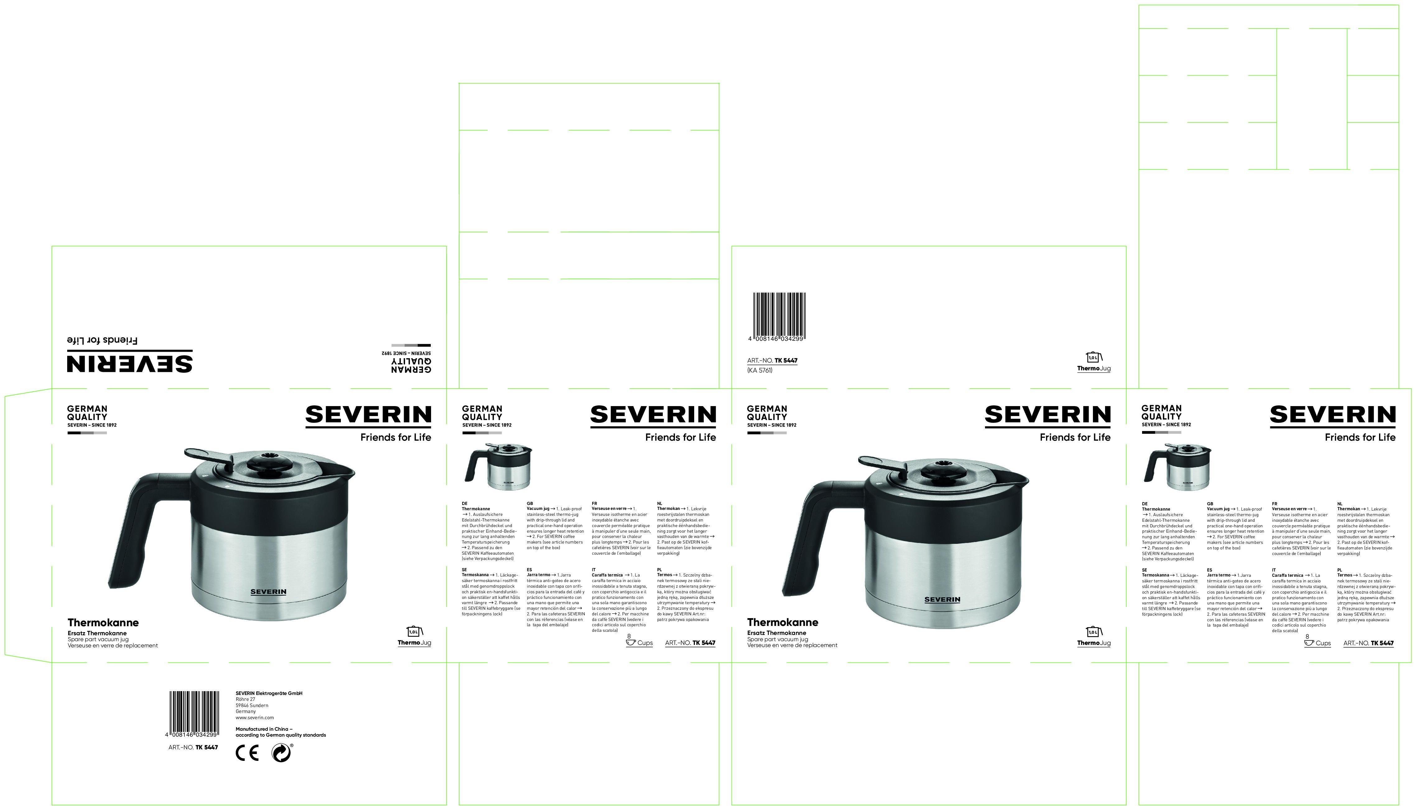 SEVERIN - Inox kan voor Caprice KA 5763 - art. TK5447